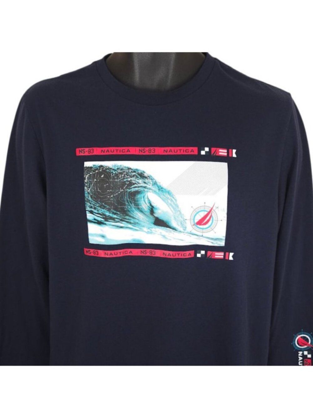 Nautica Sailing T Shirt Mens Size Medium Blue Surfing Surfer NS-83
